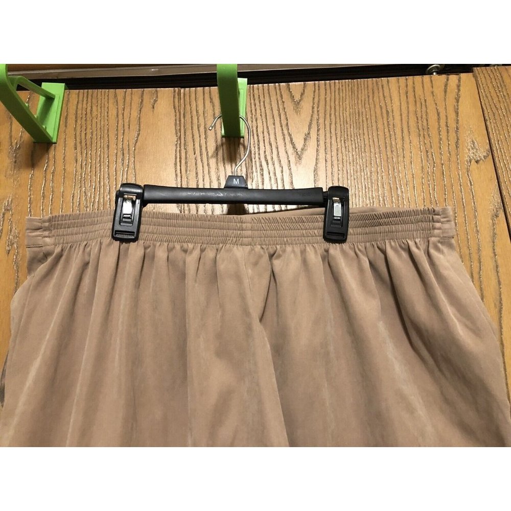 Alfred Dunner Pants Womens Size 18W Brown Faux Seude Lined 27" Inseam - Picture 7 of 10